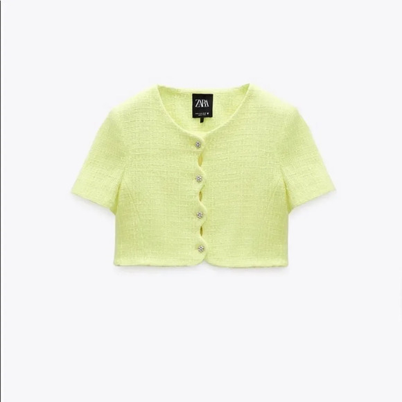 ZARA TEXTURED CROP JACKET  - Picture 6 of 15